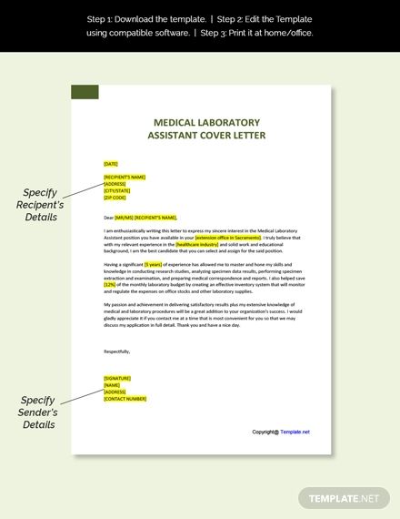 Laboratory Assistant Cover Letter