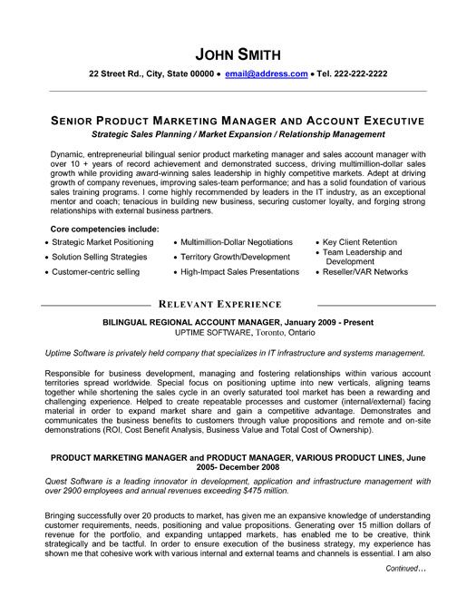Senior Manager Resume Examples