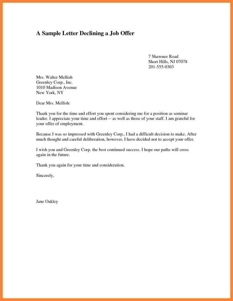 Position Acceptance Letter Sample