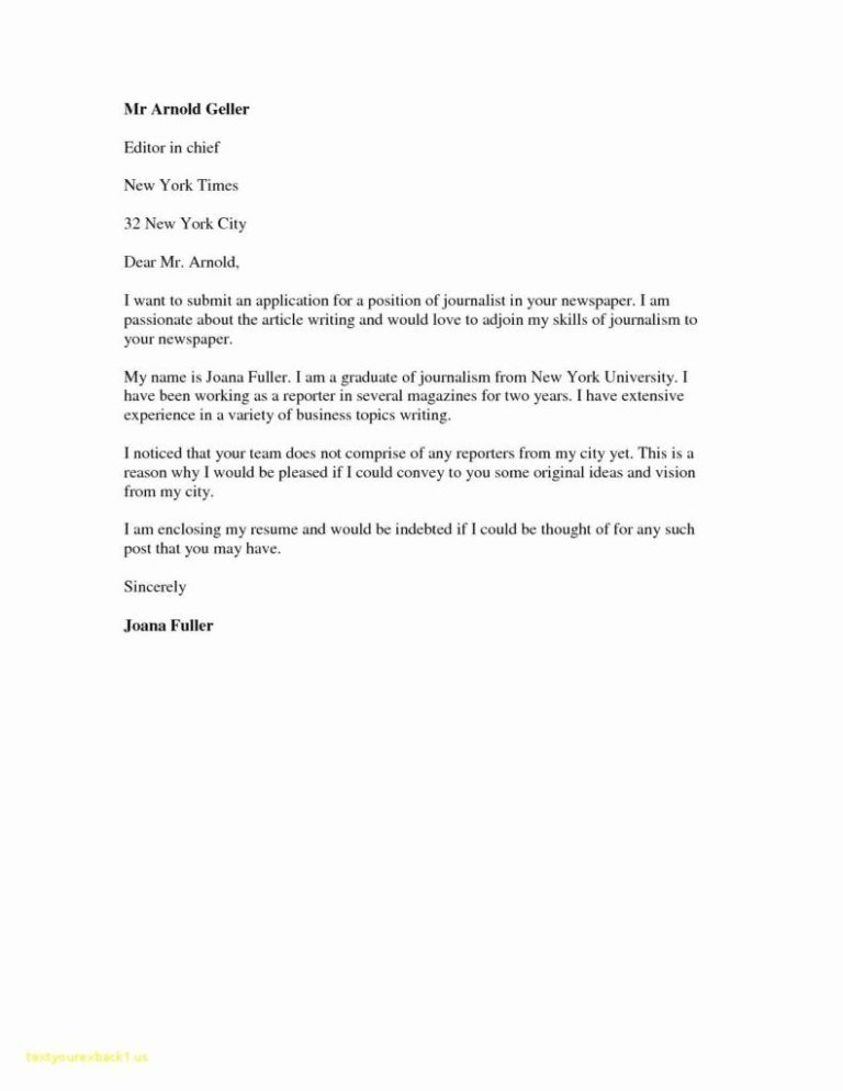 Short Job Cover Letter Sample