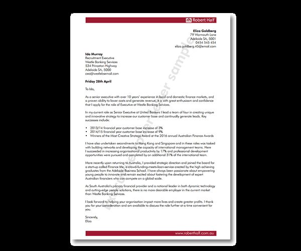 Executive Cover Letter Examples Australia