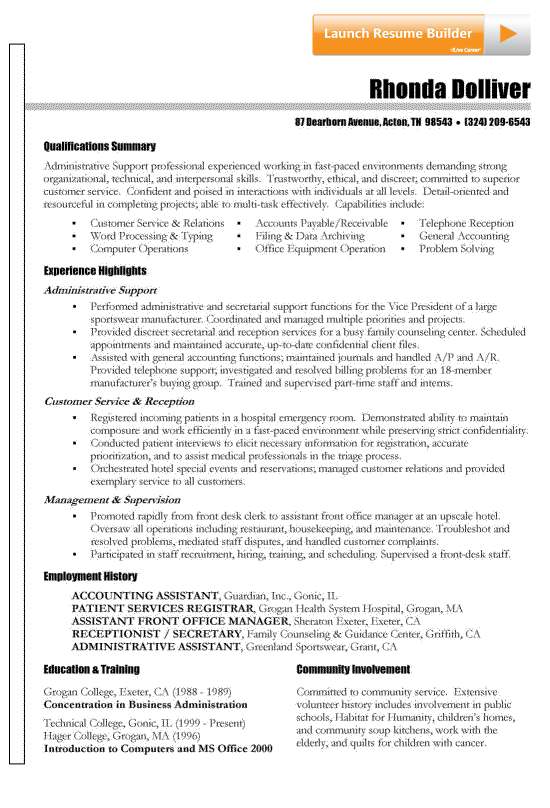 Functional Resume Format For Nursing