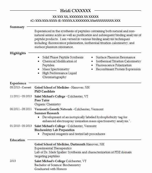 Phd Candidate Resume Example Company Name Boulder, Colorado
