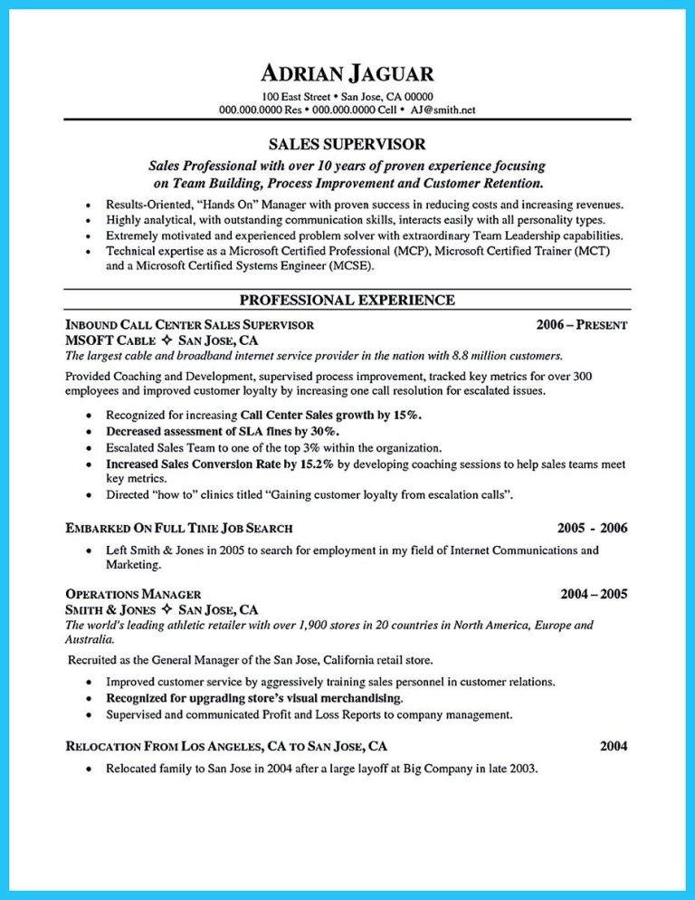 Customer Service Supervisor Resume Samples