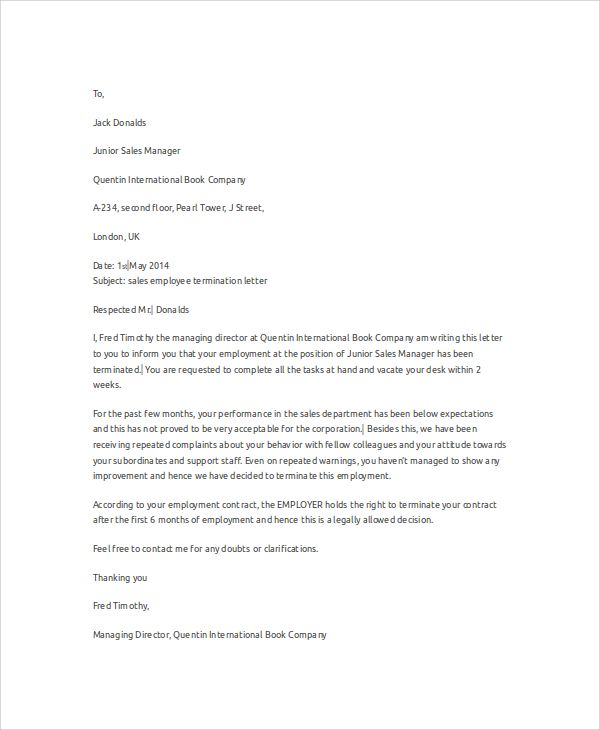 Acting Position Letter Sample