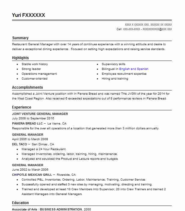 Joint Venture Resume Example Company Name Dallas, Texas