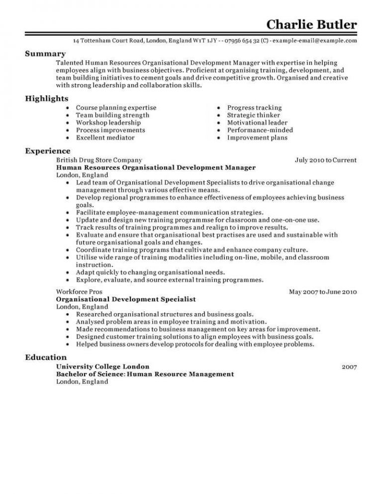 Best Resume Format For Hr Generalist