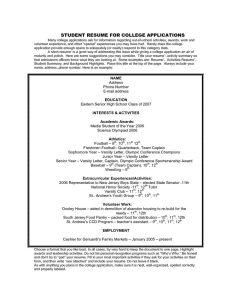 College Admission Resume STUDENT sample RESUME FOR COLLEGE