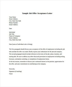 Job Offer Acceptance Letter 8+ Free PDF Documents Download Free
