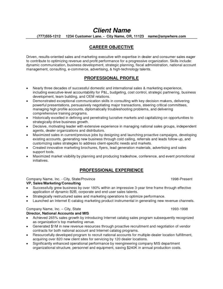 How To Write A Great Sales Resume