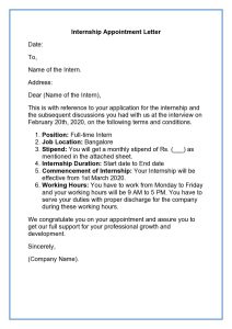 Appointment Letter Job Appointment Letter Format, Sample Appointment