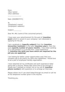 How to Write a Job Application Letter (Samples, Template, Writing Cover
