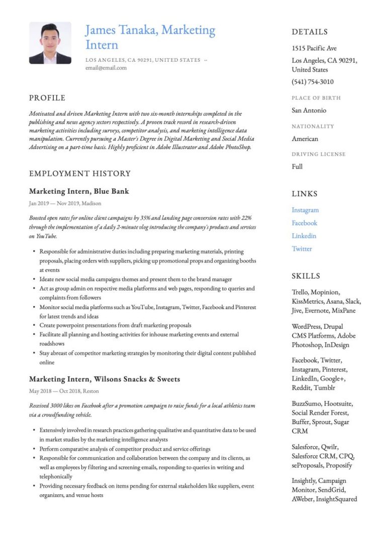How To Write About An Internship In A Resume