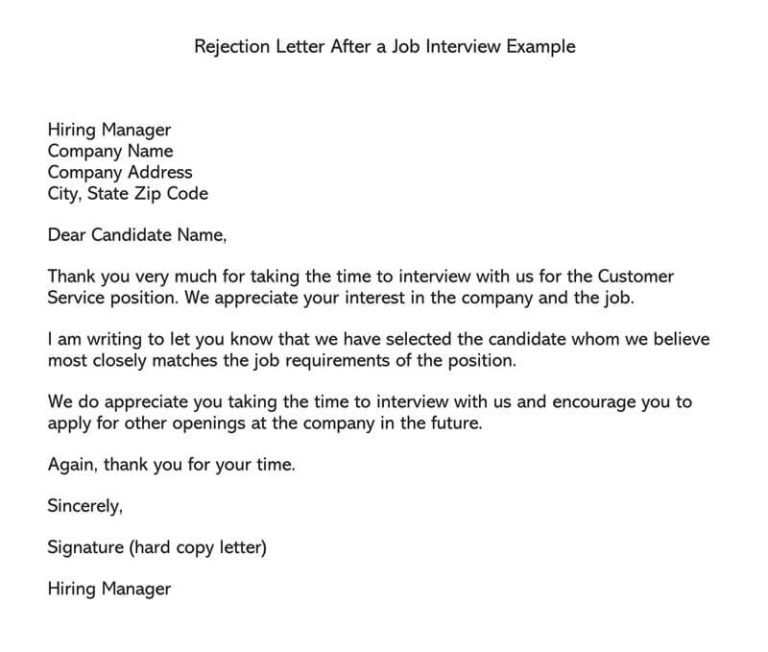 How To Write An Email To Reject A Job Interview