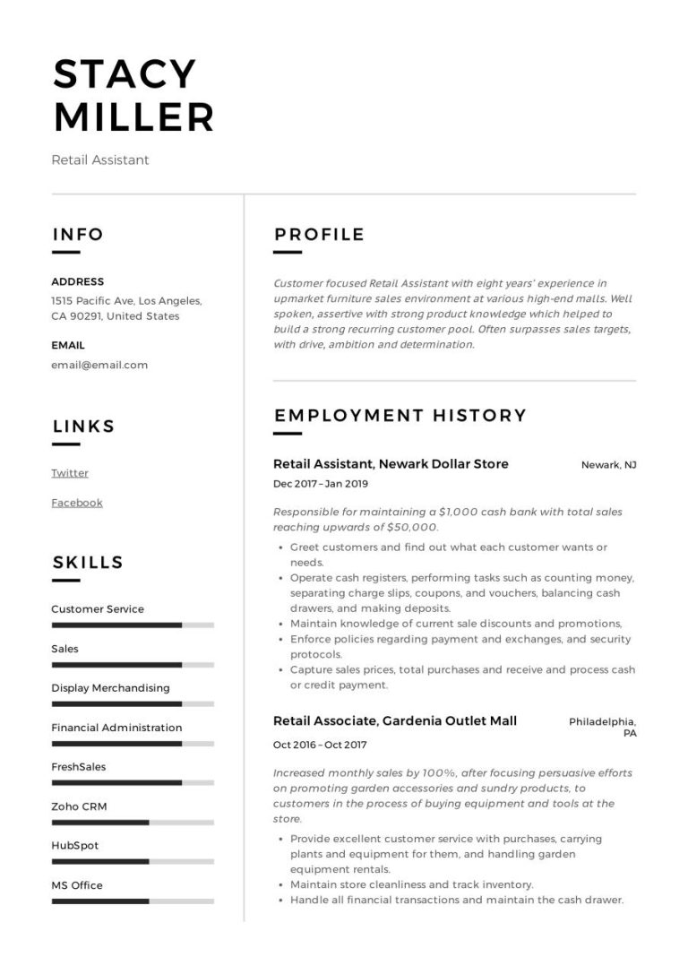 How To Write A Good Resume For Retail