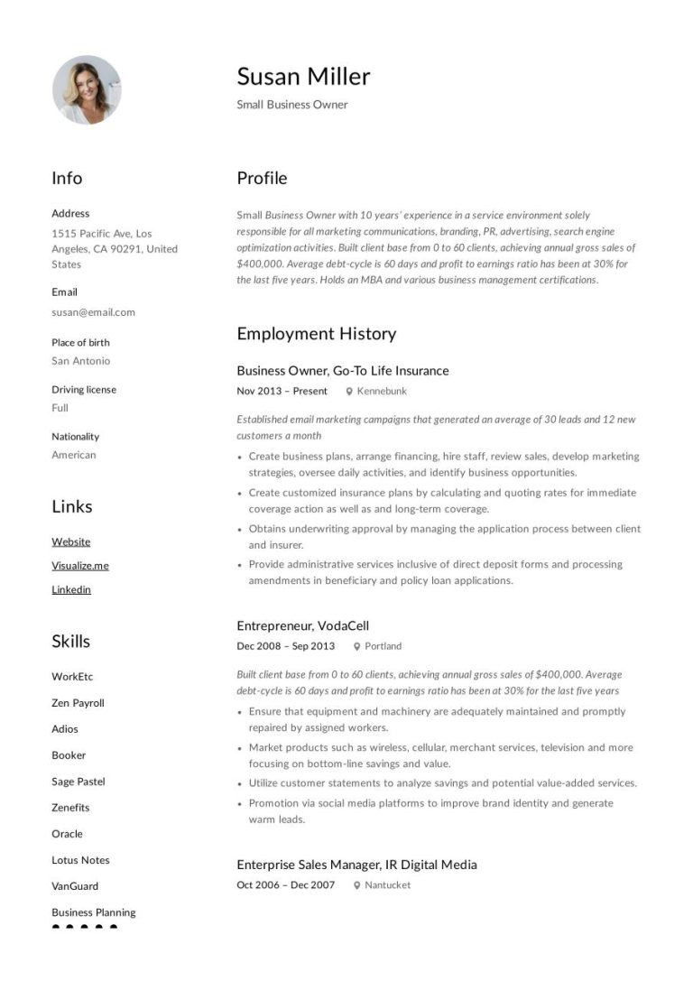 How To Write A Resume As A Business Owner