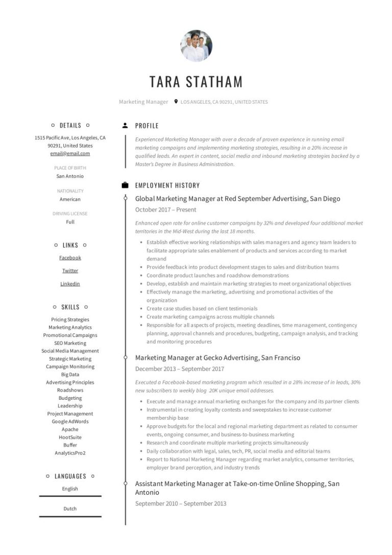 How To Write A Marketing Resume