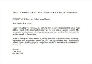 Thank You Email After Job Interview 8+ Free Word, Excel, PDF Format