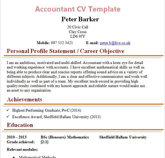 Sample Of Cv For Job Application Academic Curriculum Vitae Cv Example