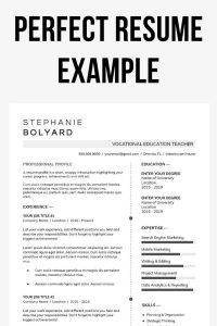Examples of the best and perfect resumes for job seekers, listed by