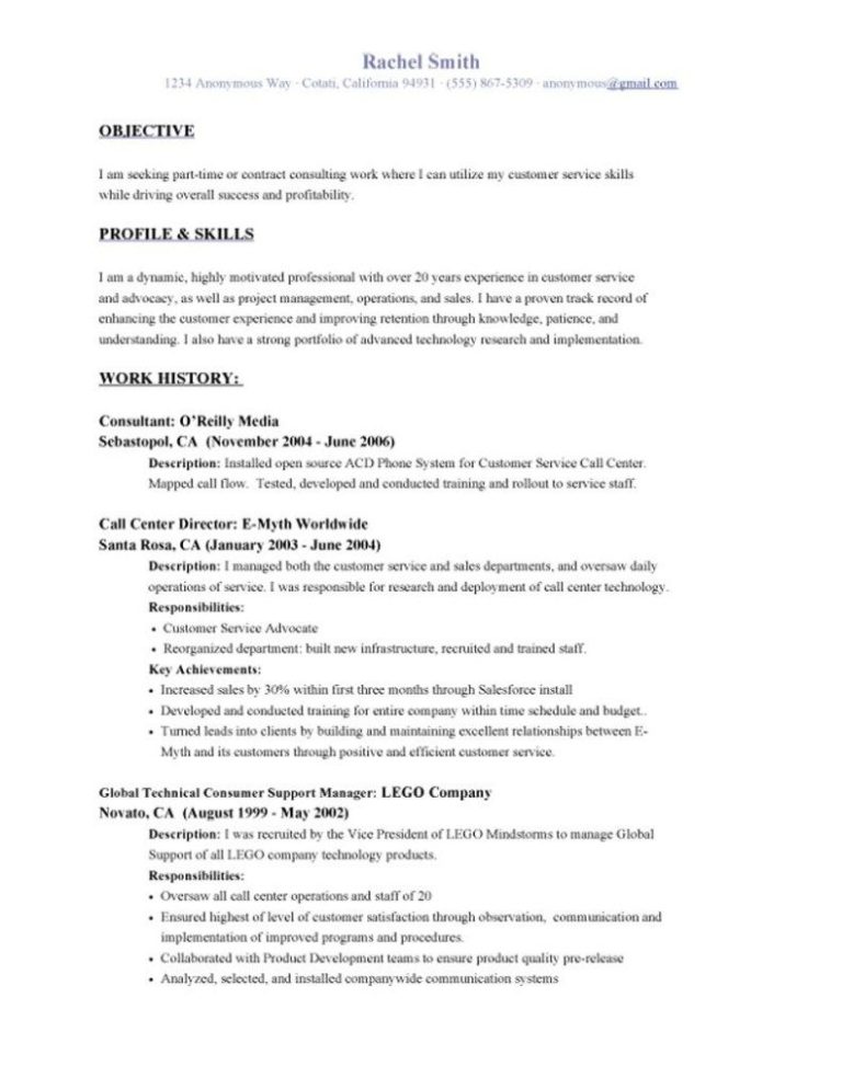 Cv Examples Resume Objective