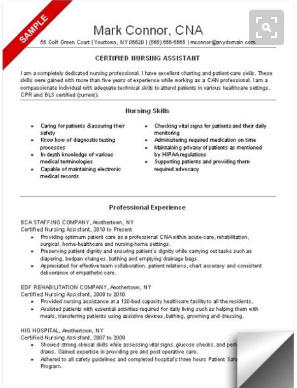 Certified Nursing Assistant Cover Letter With Experience