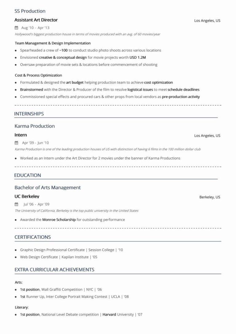 Resume Sample Template 2019