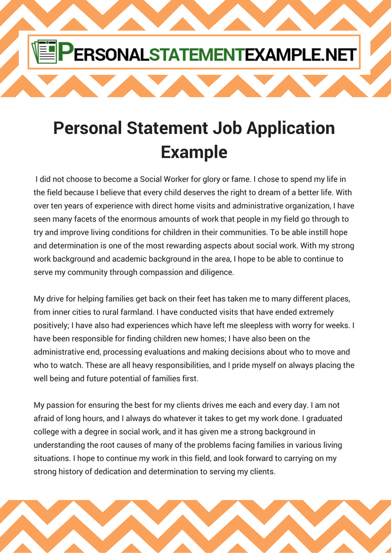 How To Write A Great Personal Statement For A Job