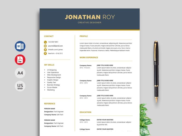 Curriculum Vitae Template Word Free Download 2020
