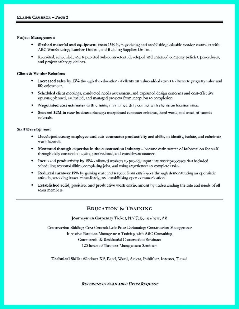 Construction Superintendent Resume Objective Examples