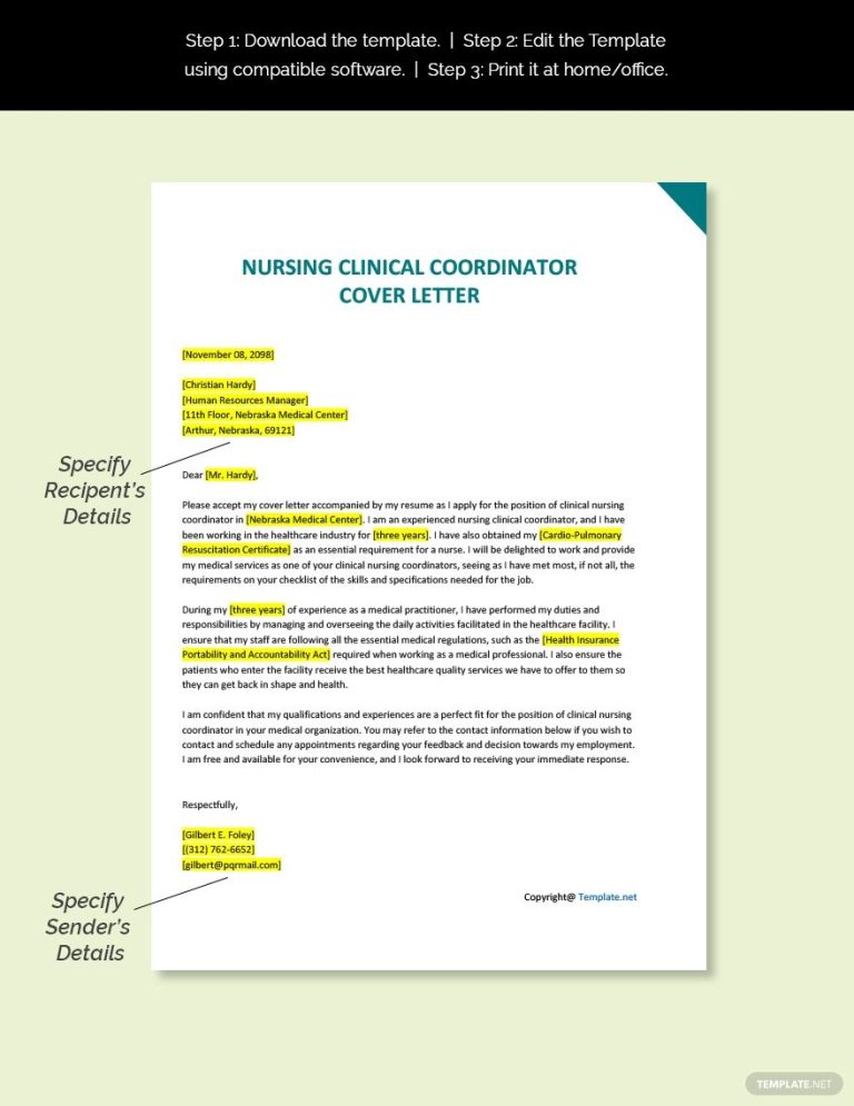 Coordinator Cover Letter Sample