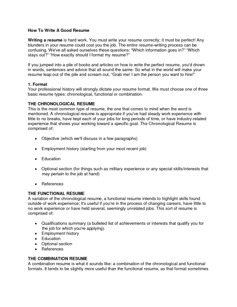 How To Write A Resume For 1 Year Experience