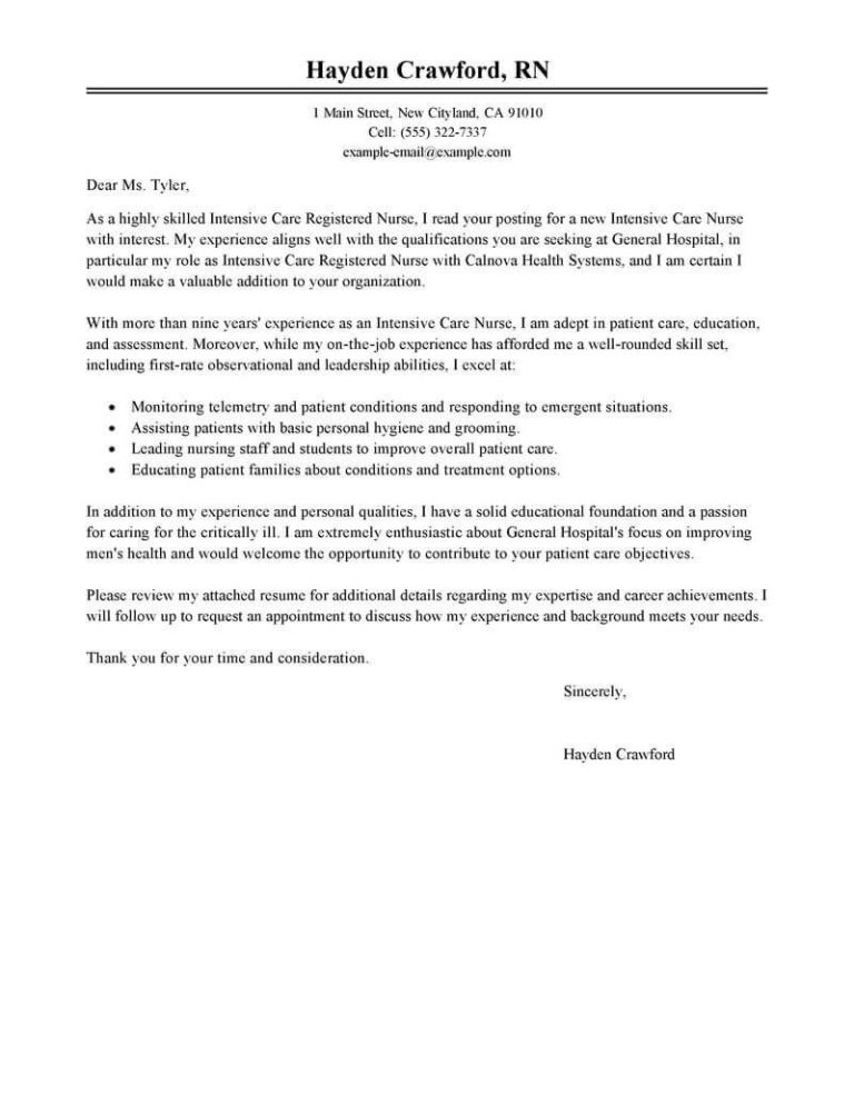 General Cover Letter Template Free