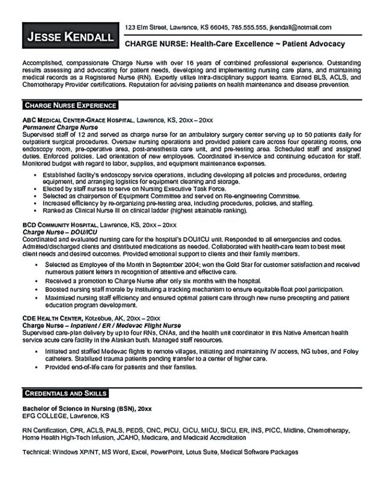 Medical Nursing Resume Objective Examples