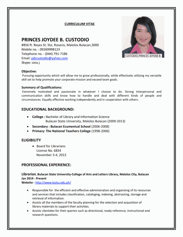 How To Write A Cv For Job Application Example