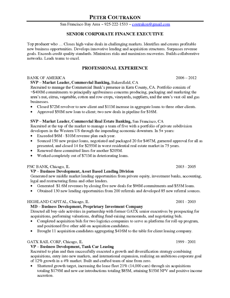 Corporate Finance Cover Letter Examples