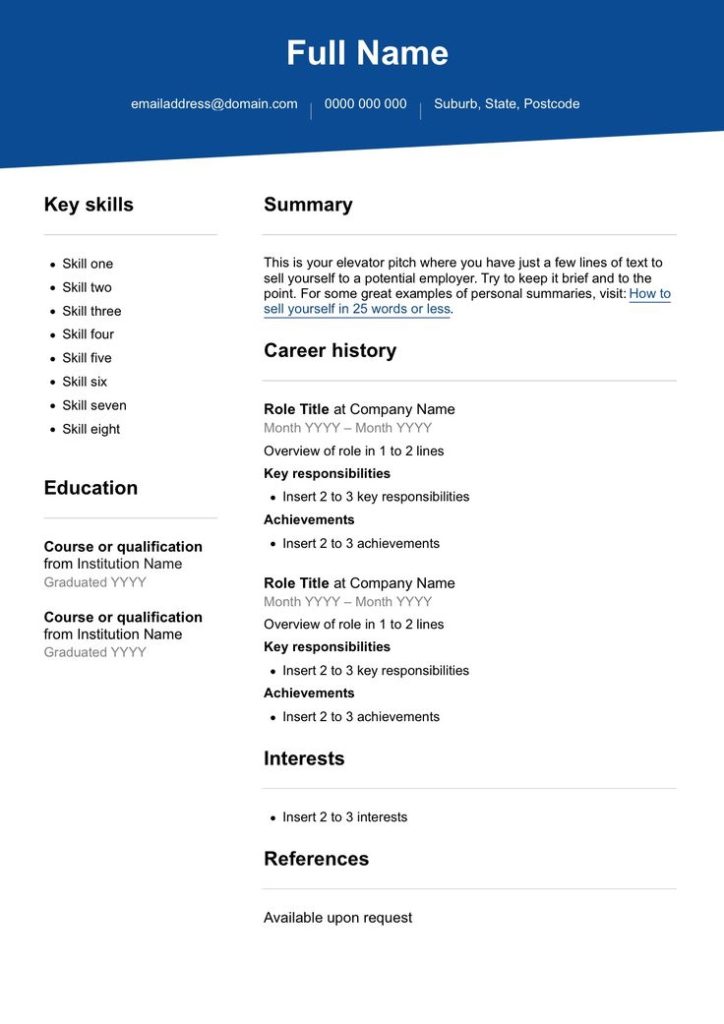 How To Create A Cv For First Job Coverletterpedia