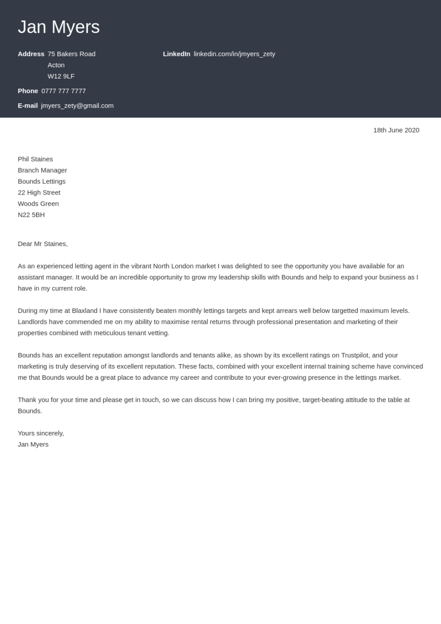 5+ Matching CV Cover Letter Template Examples