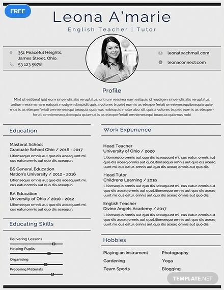 Teacher Resume Format Free Download