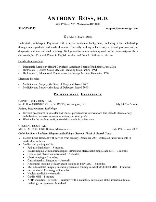 Medical Doctor Cover Letter Examples
