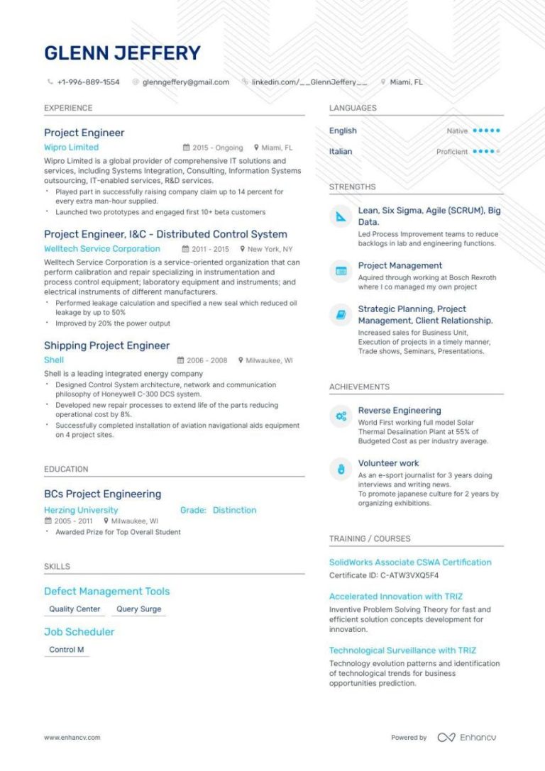 Engineering Resume Examples 2019