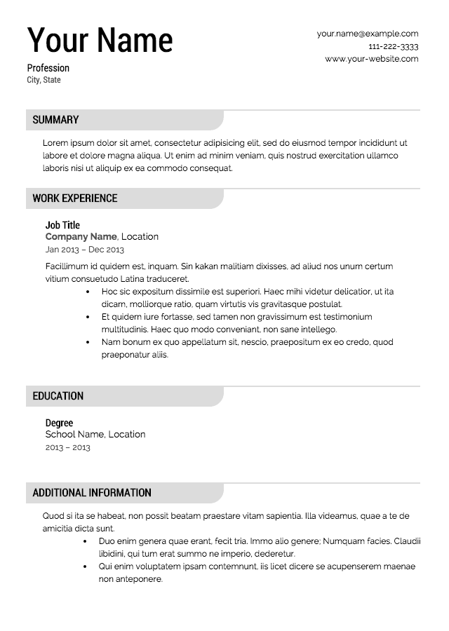 Simple Cv Examples Free