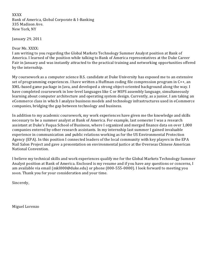 Architecture Internship Cover Letter Examples