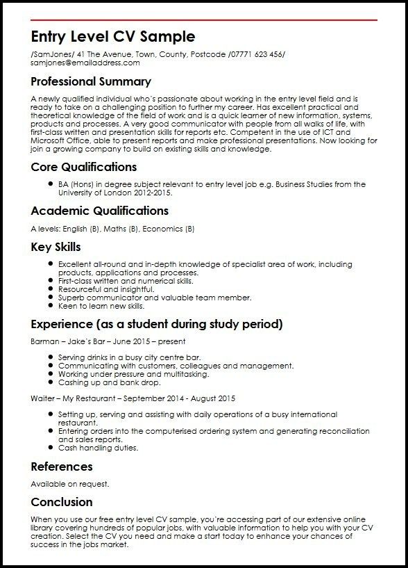 Student Cv Template For First Job Download