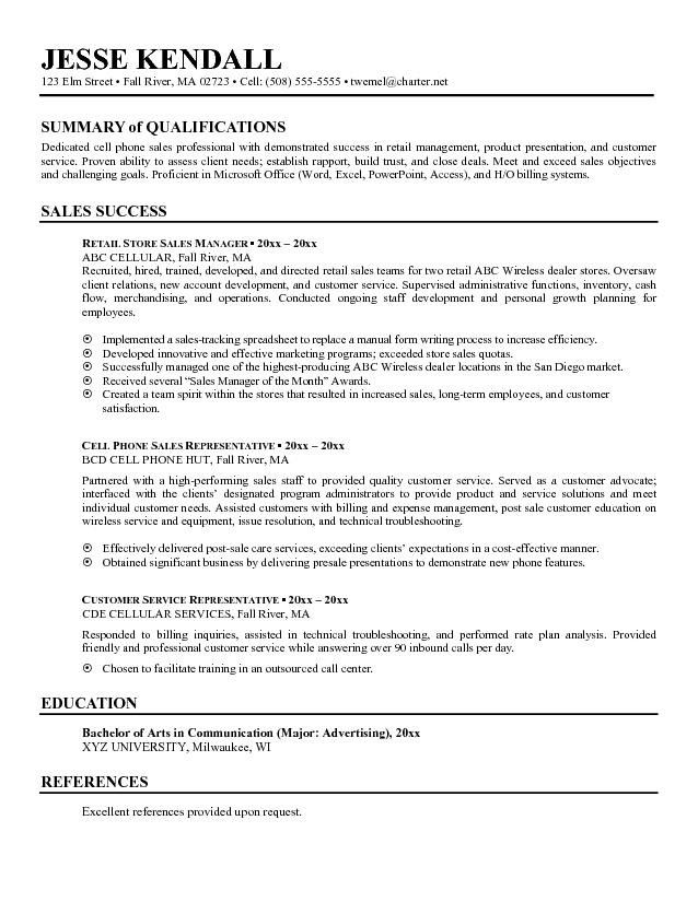 Sales Professional Resume Summary