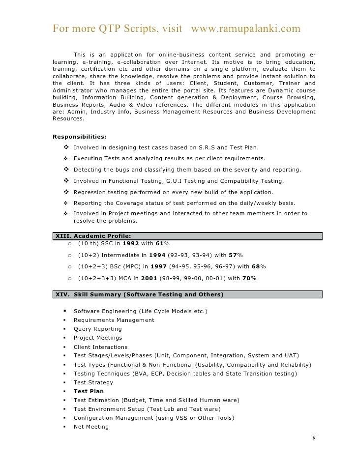 Sample Resume For Software Test Engineer With 2 Years Experience
