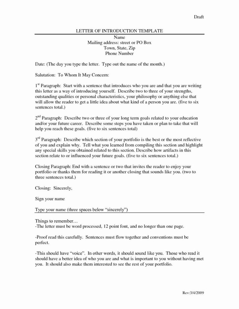 Personal Introduction Letter Examples