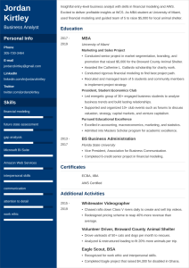 EntryLevel Business Analyst Resume—Sample and 25+ Tips