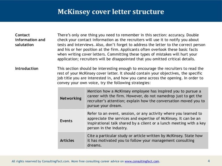 Consulting Cover Letter Examples Mckinsey
