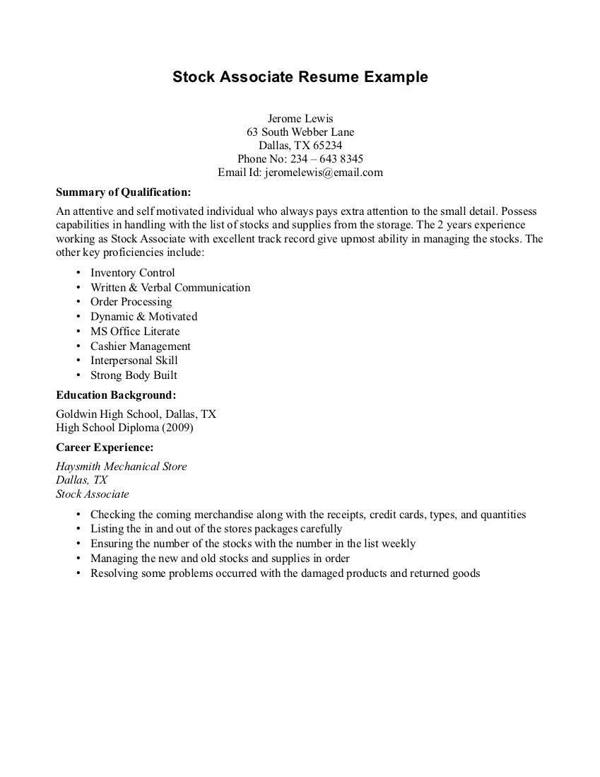 Resume Examples No Experience Resume Examples No Work Experience